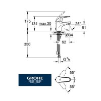 MONOMANDO LAVABO EUROECO GROHE